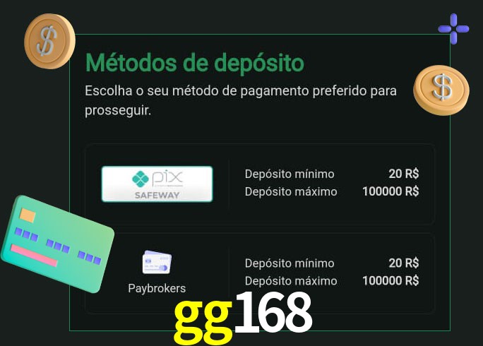 O cassino gg168 oferece uma grande variedade de métodos de pagamento
